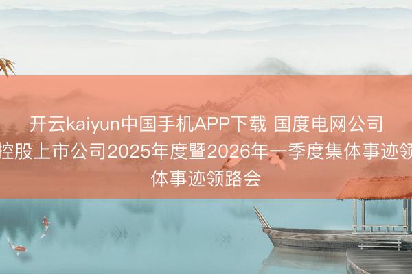 开云kaiyun中国手机APP下载 国度电网公司举办控股上市公司2025年度暨2026年一季度集体事迹领路会