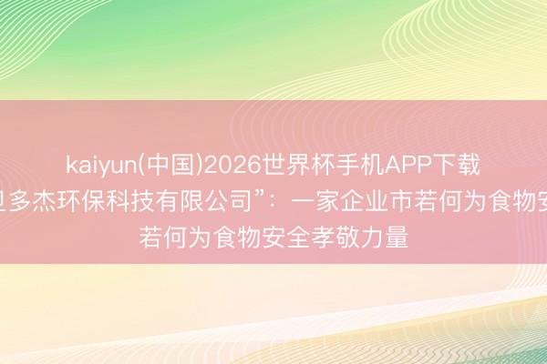kaiyun(中国)2026世界杯手机APP下载 拜谒“武汉卫多杰环保科技有限公司”：一家企业市若何为食物安全孝敬力量