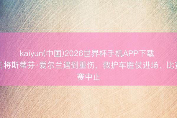 kaiyun(中国)2026世界杯手机APP下载 曼城旧将斯蒂芬·爱尔兰遇到重伤，救护车胜仗进场、比赛中止