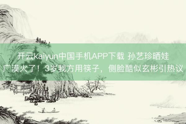 开云kaiyun中国手机APP下载 孙艺珍晒娃广漠火了！3岁