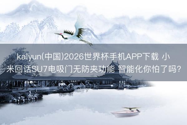 kaiyun(中国)2026世界杯手机APP下载 小米回话SU7电吸门无防夹功能 智能化你怕了吗?