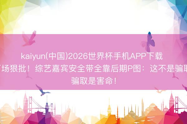 kaiyun(中国)2026世界杯手机APP下载 公安辖下场狠批！综艺嘉宾安全带全靠后期P图：这不是骗取是害命！