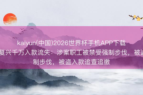 kaiyun(中国)2026世界杯手机APP下载 吉林农商银行复兴千万入款流失：涉案职工被禁受强制步伐，被盗入款追查追缴