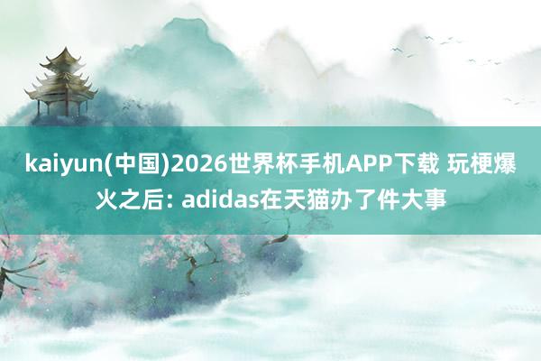 kaiyun(中国)2026世界杯手机APP下载 玩梗爆火之后: adidas在天猫办了件大事